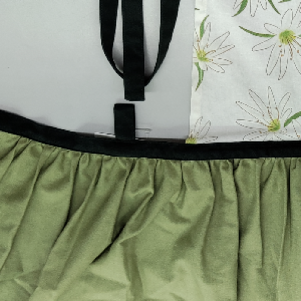 [Michelle Machoto] Michelle Machoto Chickweed Print Long Wide Gathered Apron D-0403
