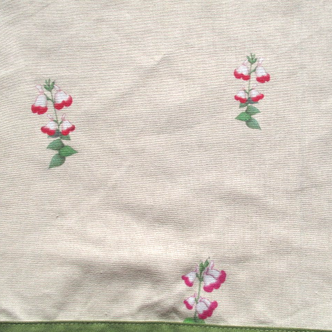 [Michelle Machoto] Michelle Machoto Cherry Sage Print Long Wide Gathered Apron D-0008