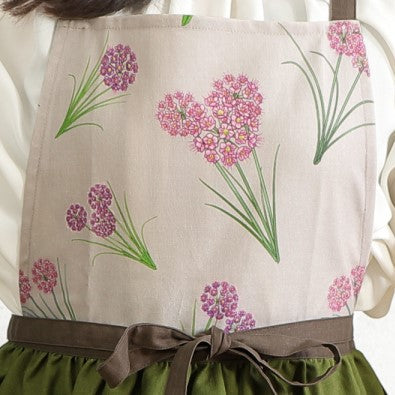 [Michelle Machoto] Michelle Machot Horseradish Pattern Long Wide Gather Apron D-0009