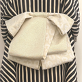 Half-width Obi 【Savanna Moon】 Half-width Hecko Obi for Adults, Reversible, White, Lame