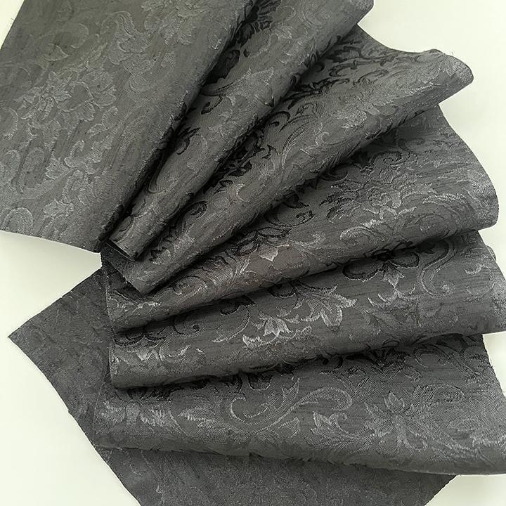 Damask Weave Black Thrush Han-eri Handmade Han-eri Black Botanical