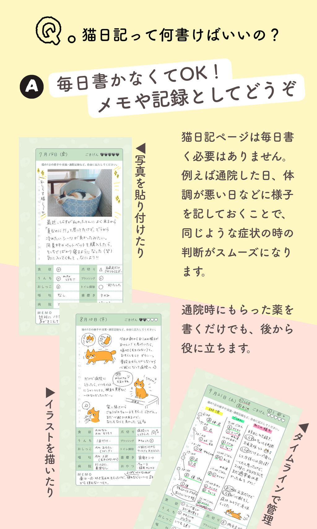 Cat Help Notebook (binder type)｜Manage your cat's vet visits and health in one book｜Cat Health Management Notebook