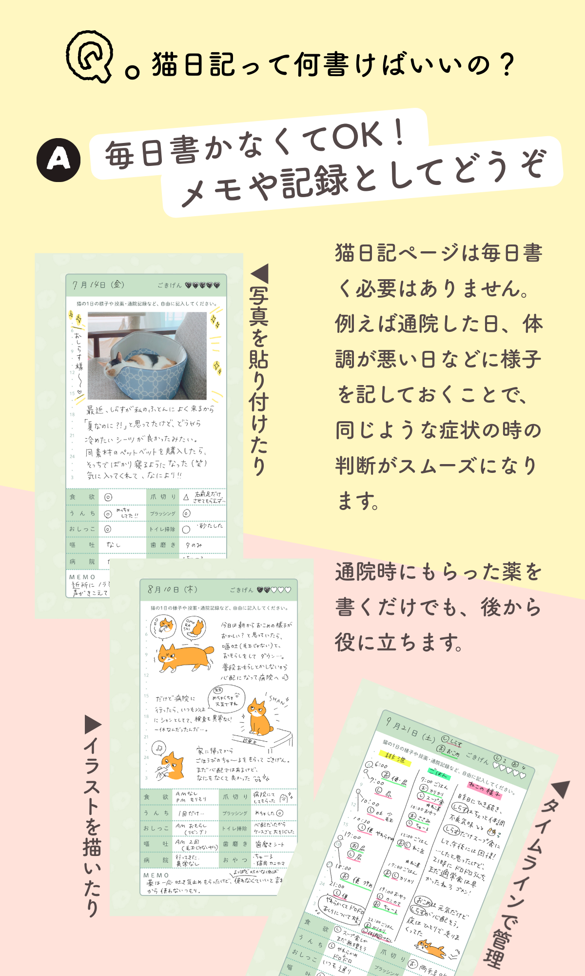 Cat Help Notebook (binder type)｜Manage your cat's vet visits and health in one book｜Cat Health Management Notebook