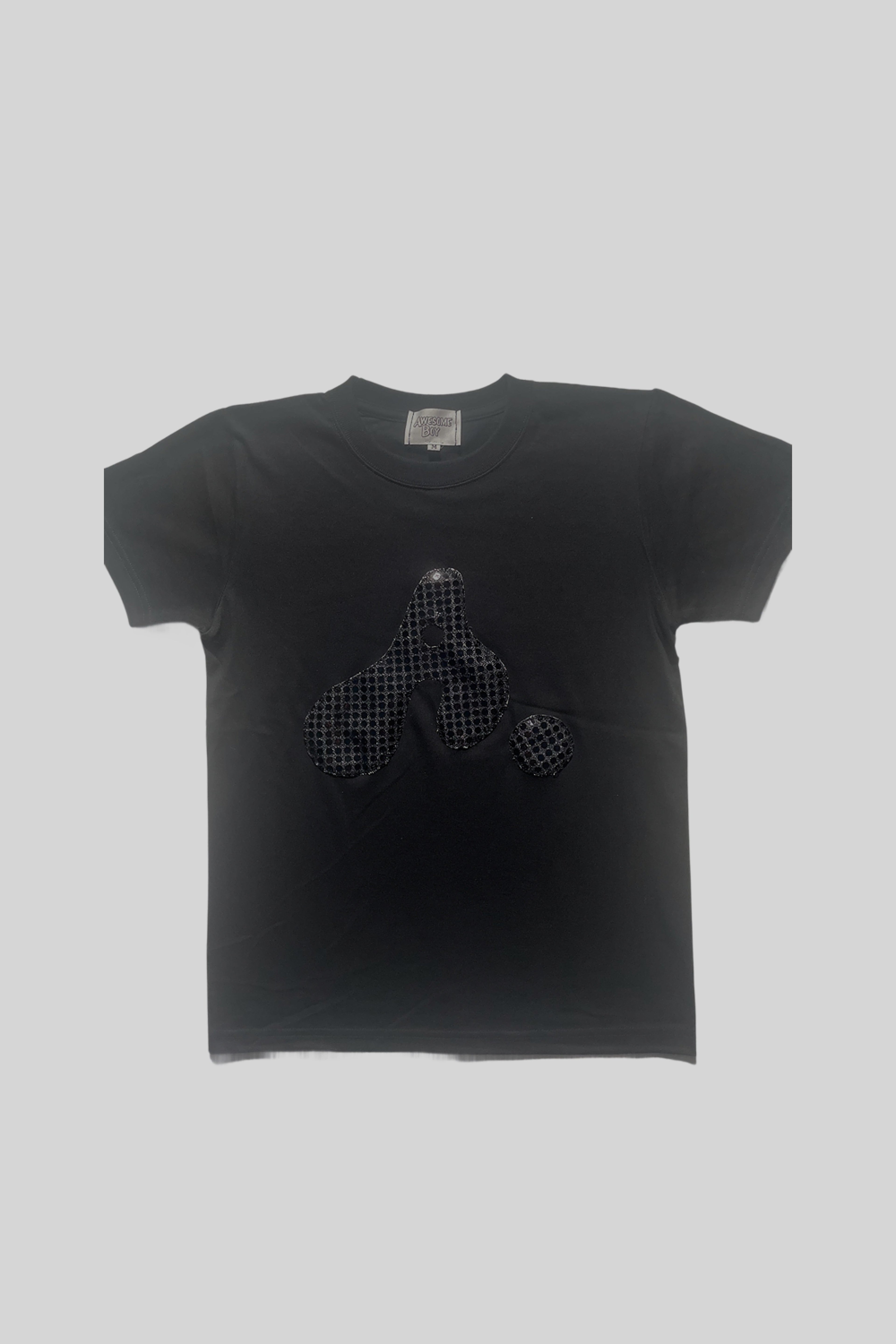 WOMAN's "A" LOGO TEE(SPANGLE BLACK)