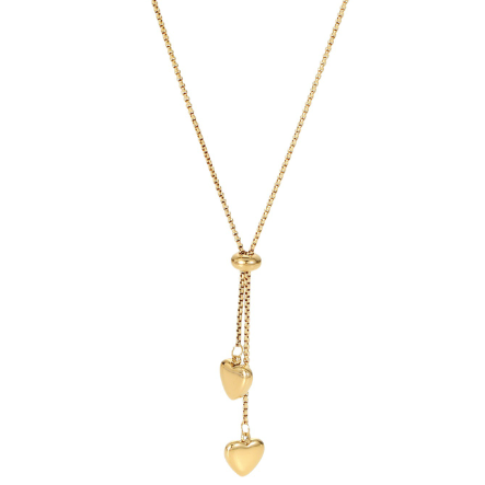 [LOEM] DOUBLE HEART NECKLACE