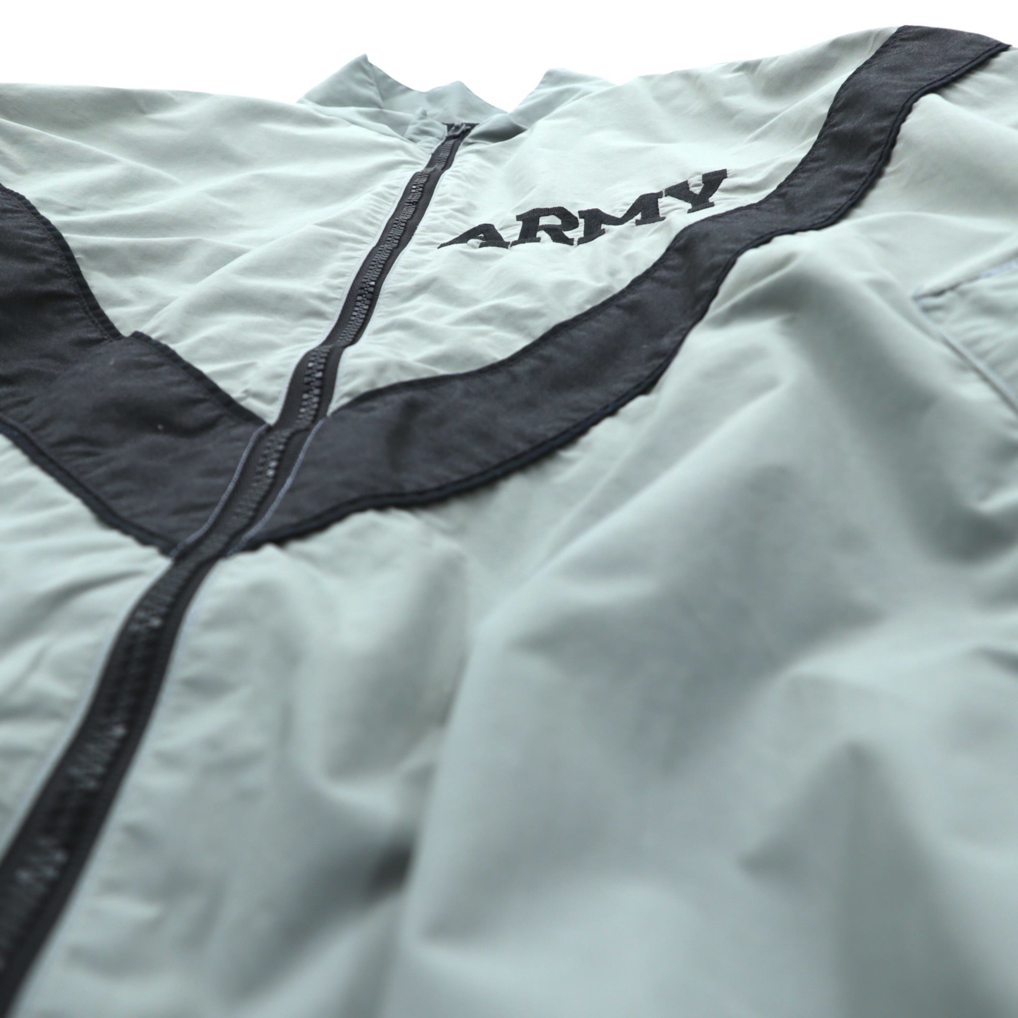 Vintage US ARMY IPFU Jacket 2000s US Military Training Jacket Track Jacket L Gray Nylon Military