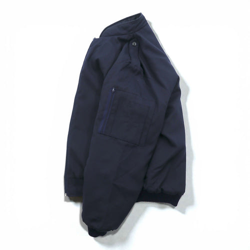 90s British Vintage Flight Jacket UK Made Tanker Flight Jacket M Navy Padded Epaulets POOLEYS Flying Clothing Made in England