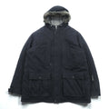 Eddie Bauer PREMIUM Goose Down Jacket 2XL Black Detachable Fur Drawcord
