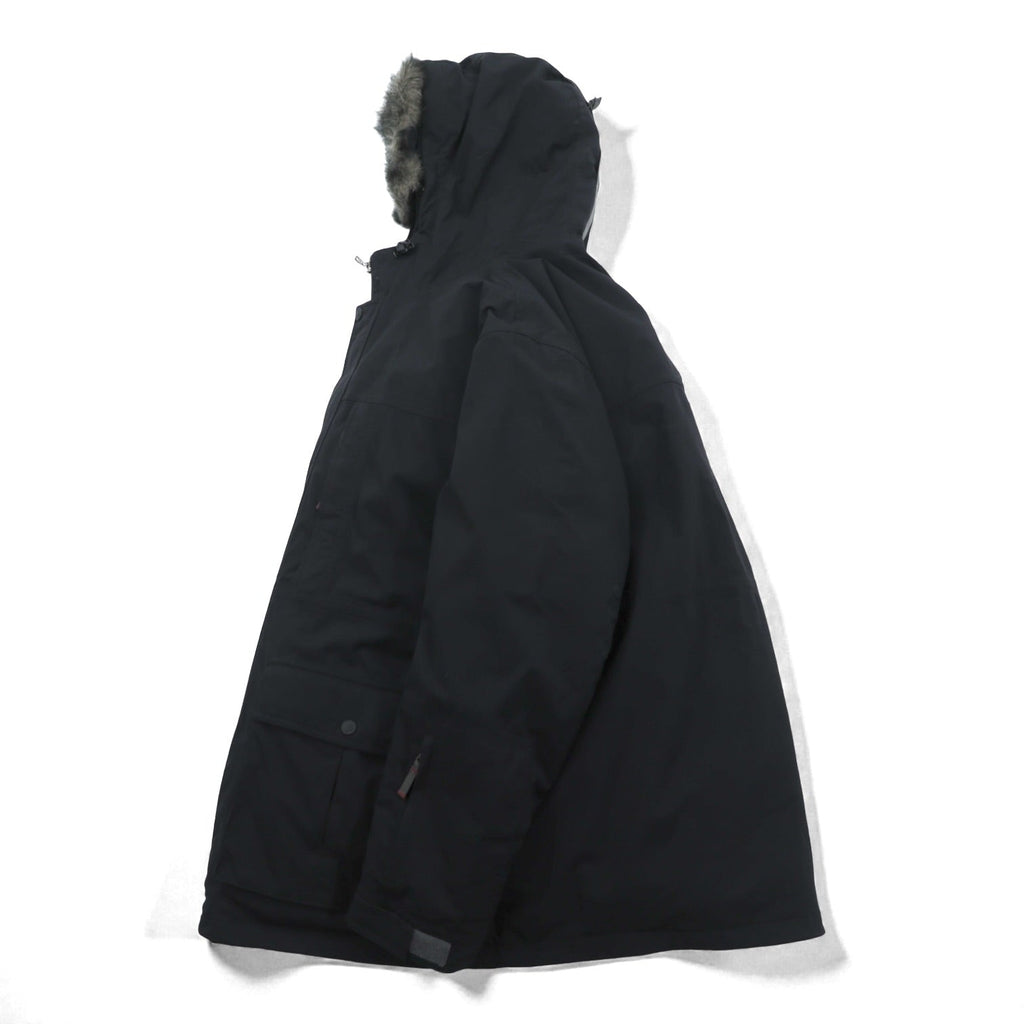 Eddie Bauer PREMIUM Goose Down Jacket 2XL Black Detachable Fur Drawcord