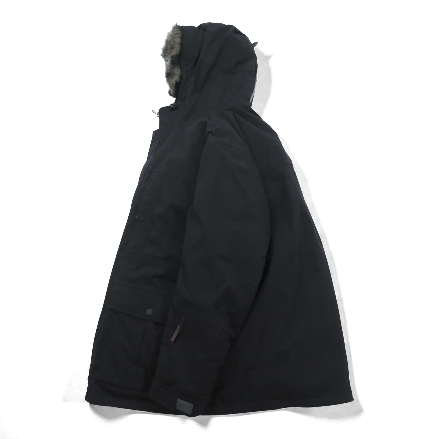 Eddie Bauer PREMIUM Goose Down Jacket 2XL Black Detachable Fur Drawcord