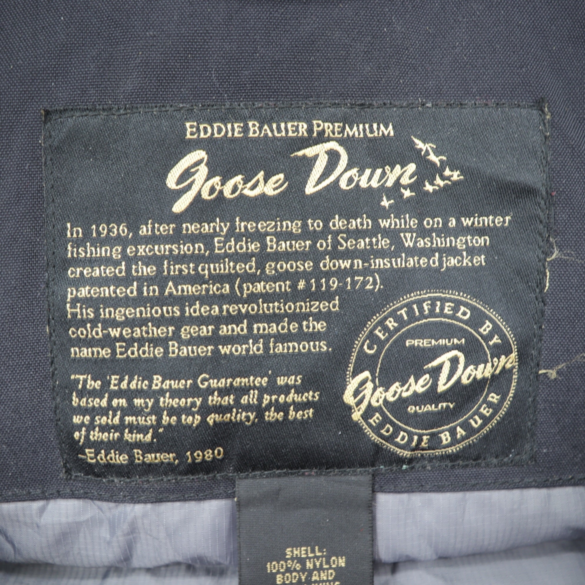 Eddie Bauer PREMIUM Goose Down Jacket 2XL Black Detachable Fur Drawcord