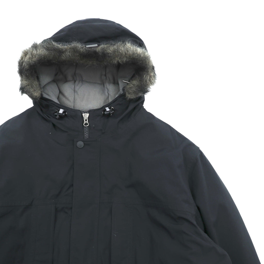 Eddie Bauer PREMIUM Goose Down Jacket 2XL Black Detachable Fur Drawcord