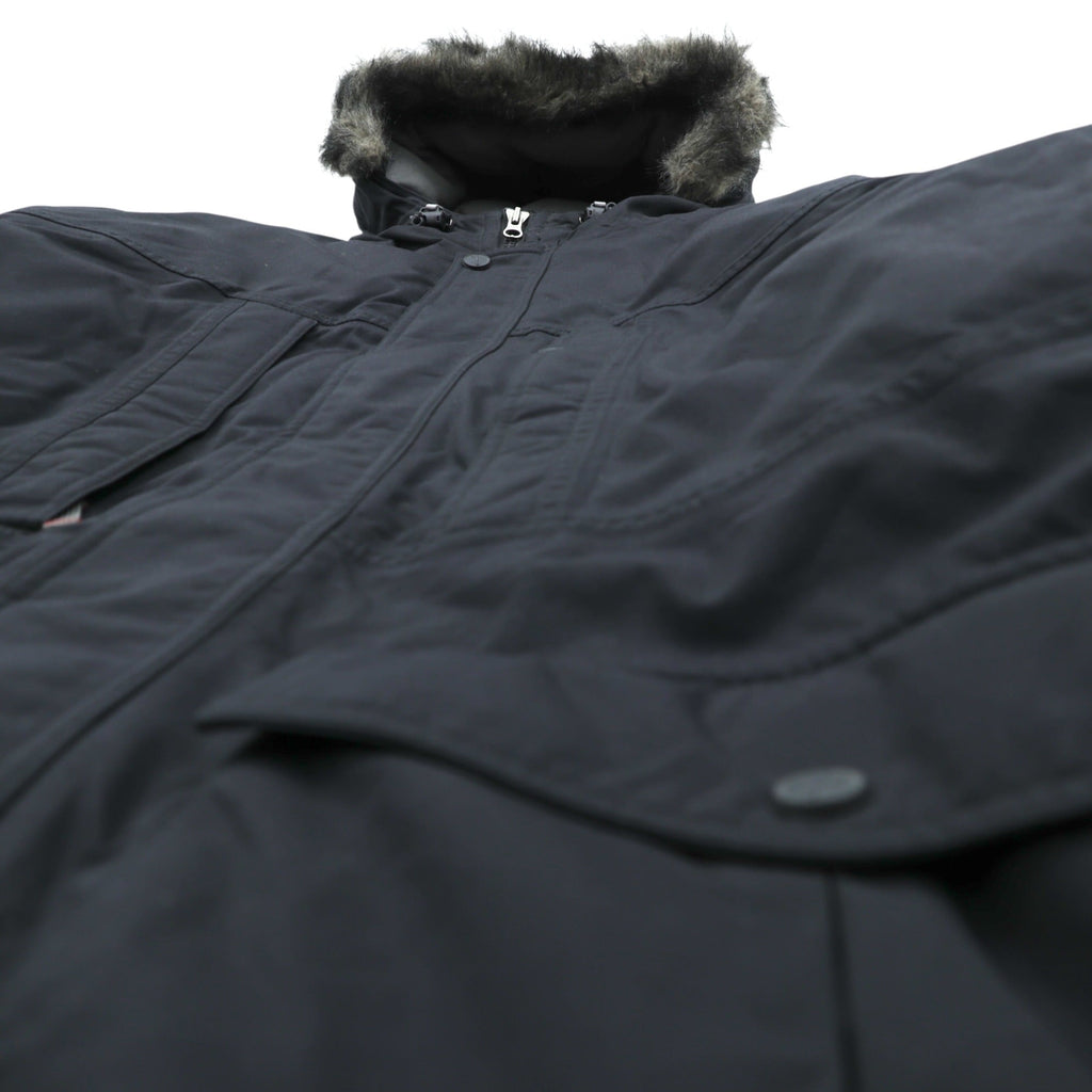 Eddie Bauer PREMIUM Goose Down Jacket 2XL Black Detachable Fur Drawcord