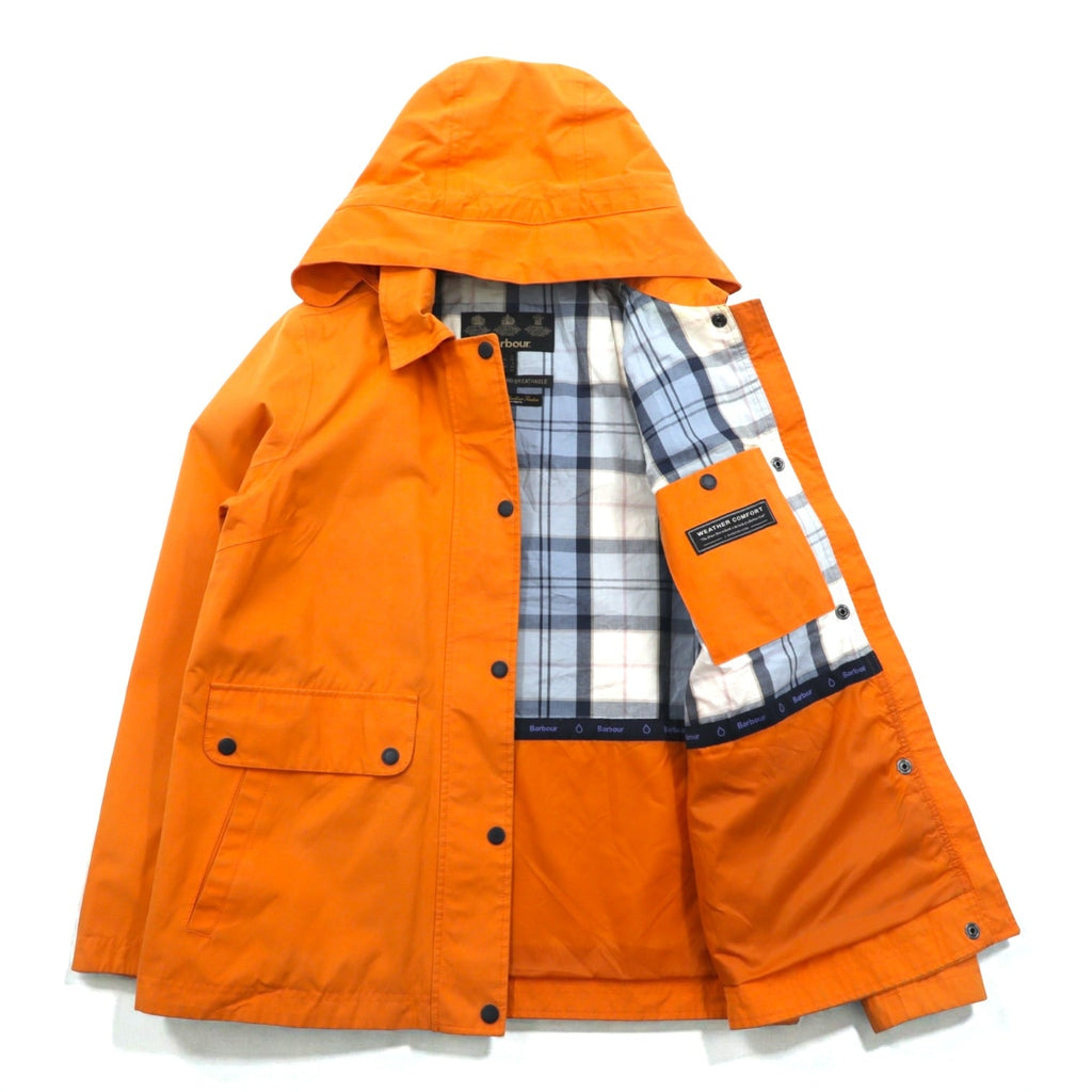 Barbour Detachable Hood Nylon Jacket Mountain Parka M Orange Waterproof TRAMONTANE JACKET WEATHER COMFORT LWB0529OR53