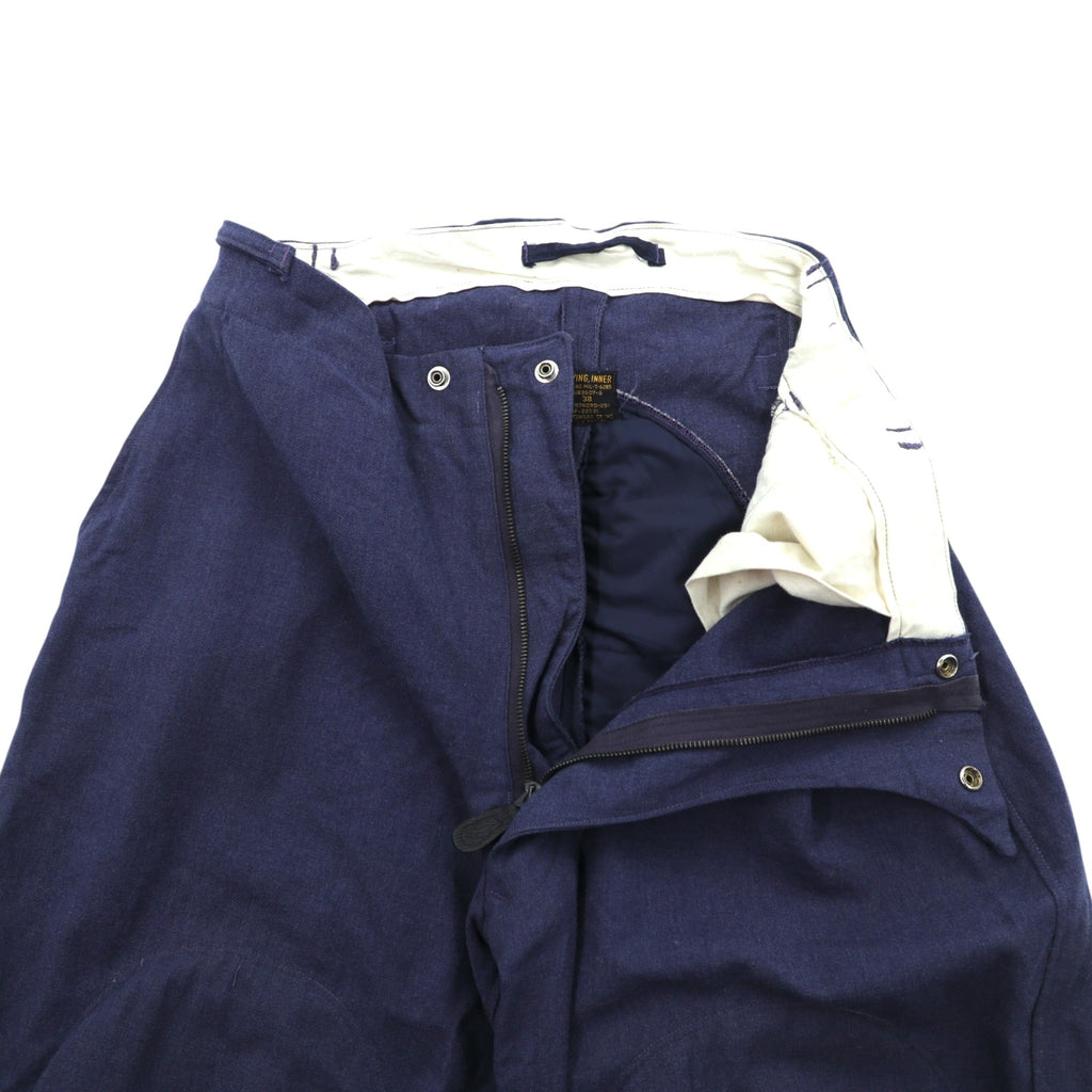 50s Vintage USAF Type E-1A Trousers Flight Pants M Navy Wool L.W.FOSTER SPORTSWEAR CO Cinch Back CONMAR Zip