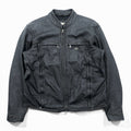 HARLEY DAVIDSON シングル ライダースジャケット L ブラック ダブルジップ レザー 本革 バック エンボスロゴ