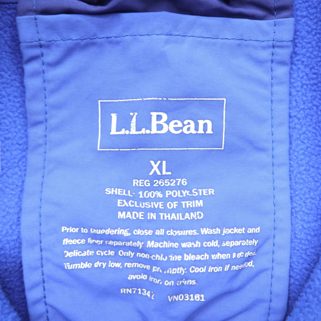 L.L.Bean Full-Zip Fleece Jacket XL Blue Polyester 265276