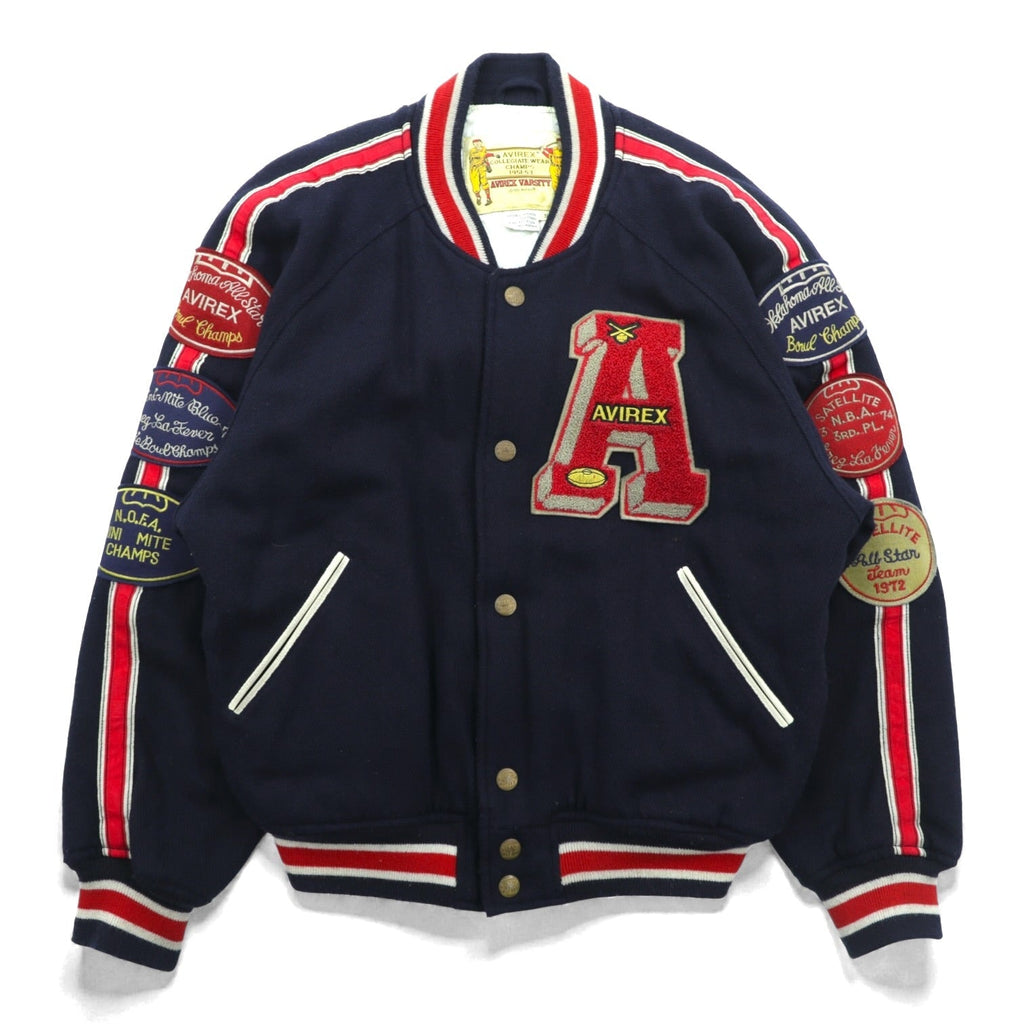 AVIREX 90s Vintage COLLEGIATE WEAR CHAMPS 1951-53 Stadium Jumper L Wool Lettered Patch