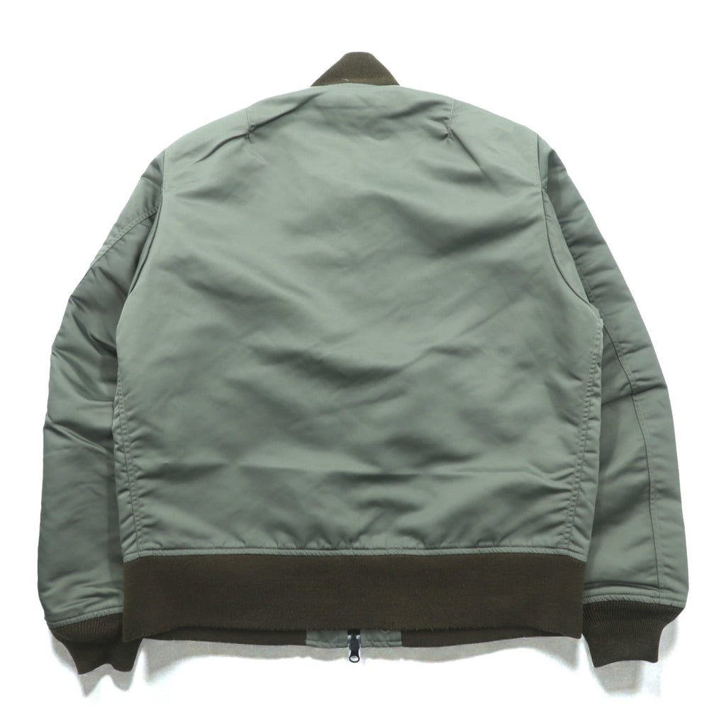 A BATHING APE L-2B Flight Jacket M Khaki Double Zip Nylon Epaulets Utility Pocket