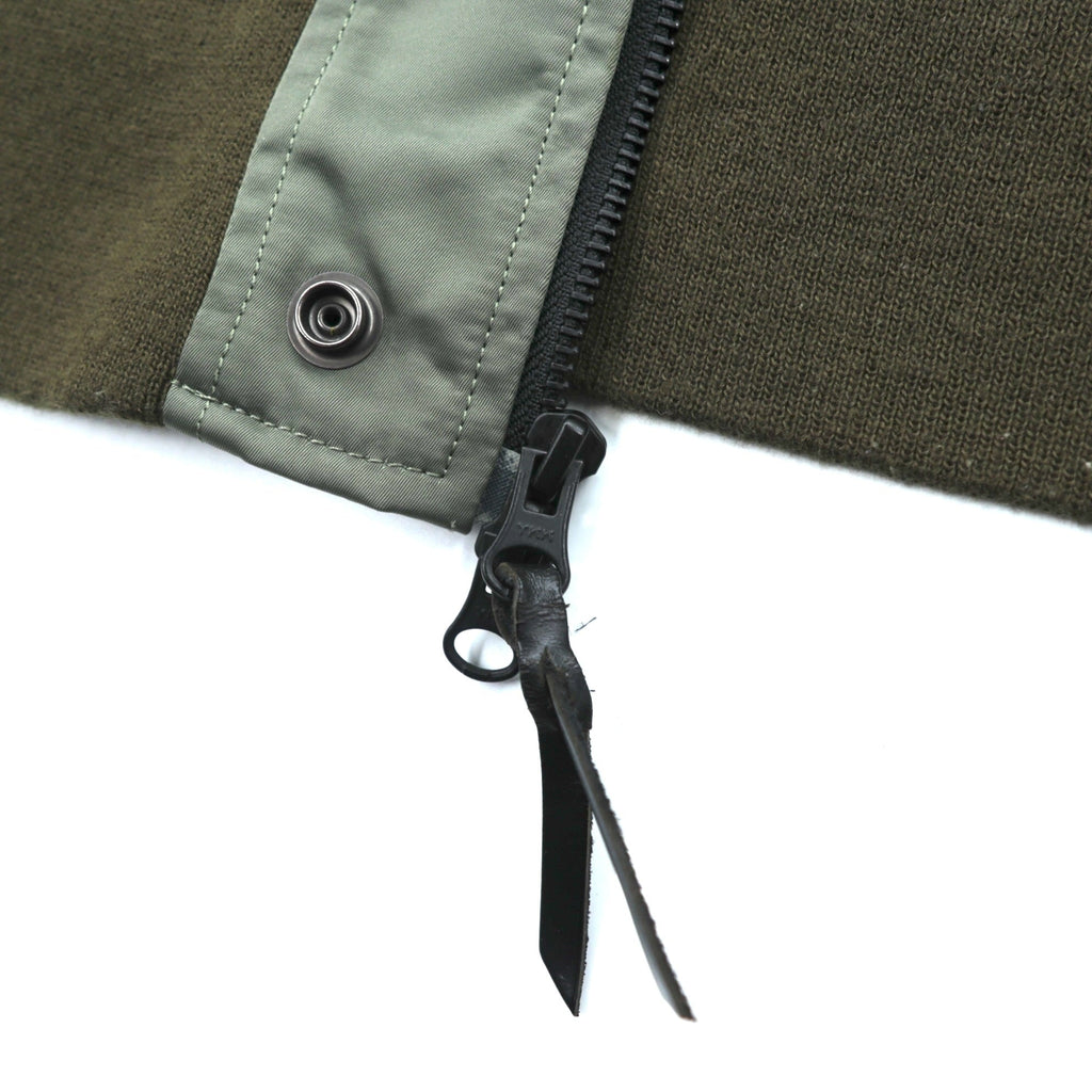 A BATHING APE L-2B Flight Jacket M Khaki Double Zip Nylon Epaulets Utility Pocket