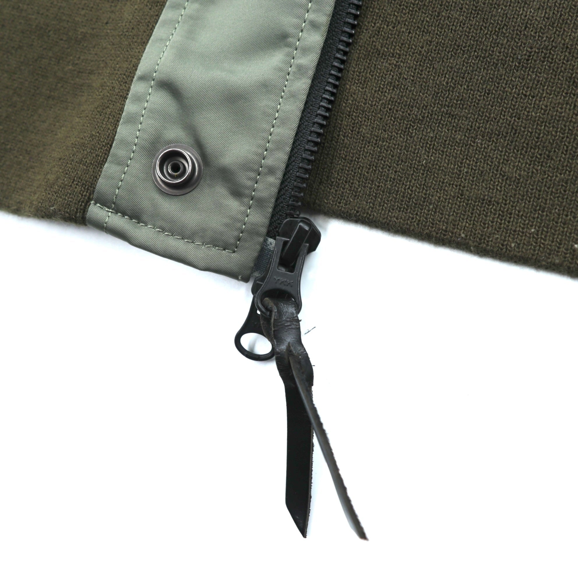 A BATHING APE L-2B Flight Jacket M Khaki Double Zip Nylon Epaulets Utility Pocket