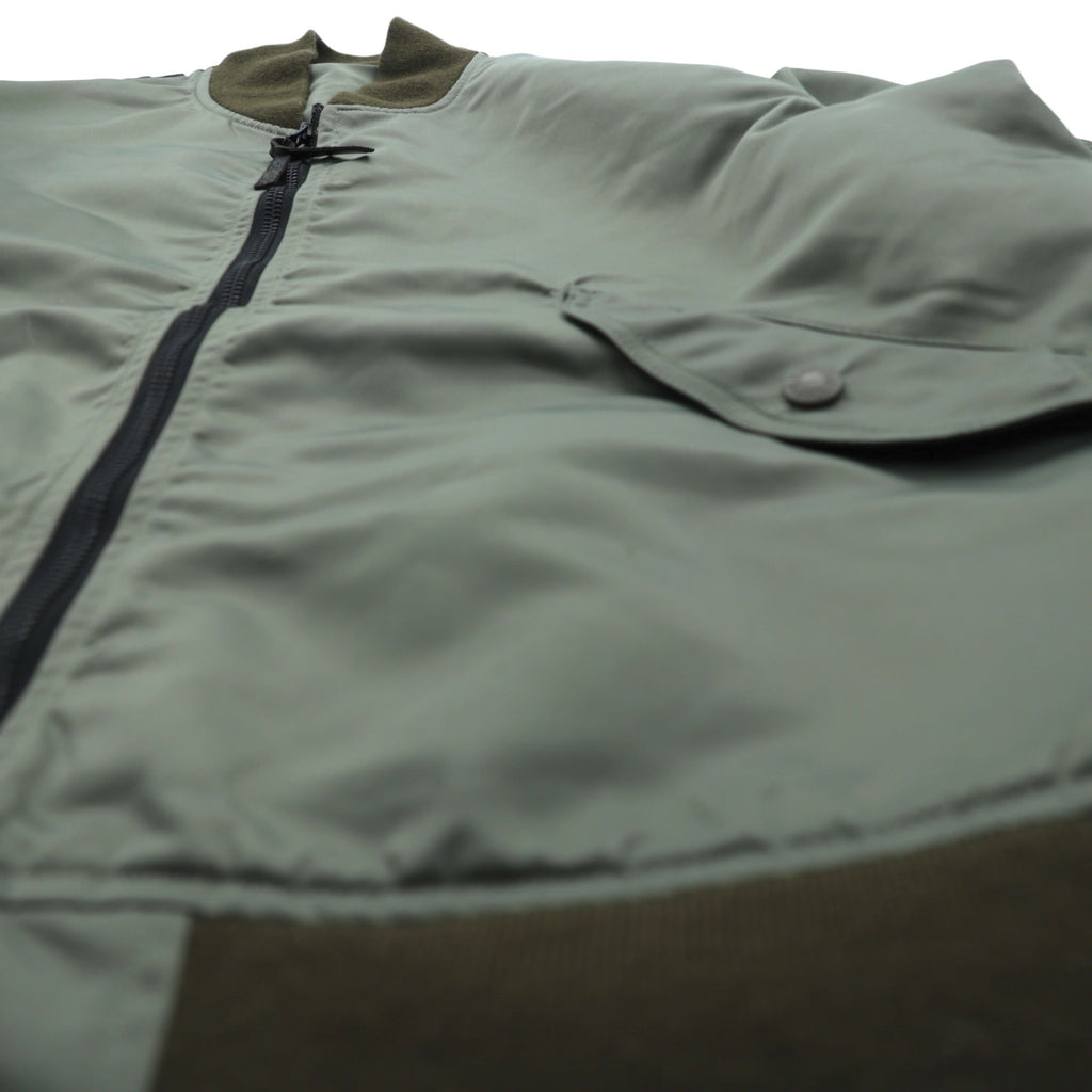 A BATHING APE L-2B Flight Jacket M Khaki Double Zip Nylon Epaulets Utility Pocket