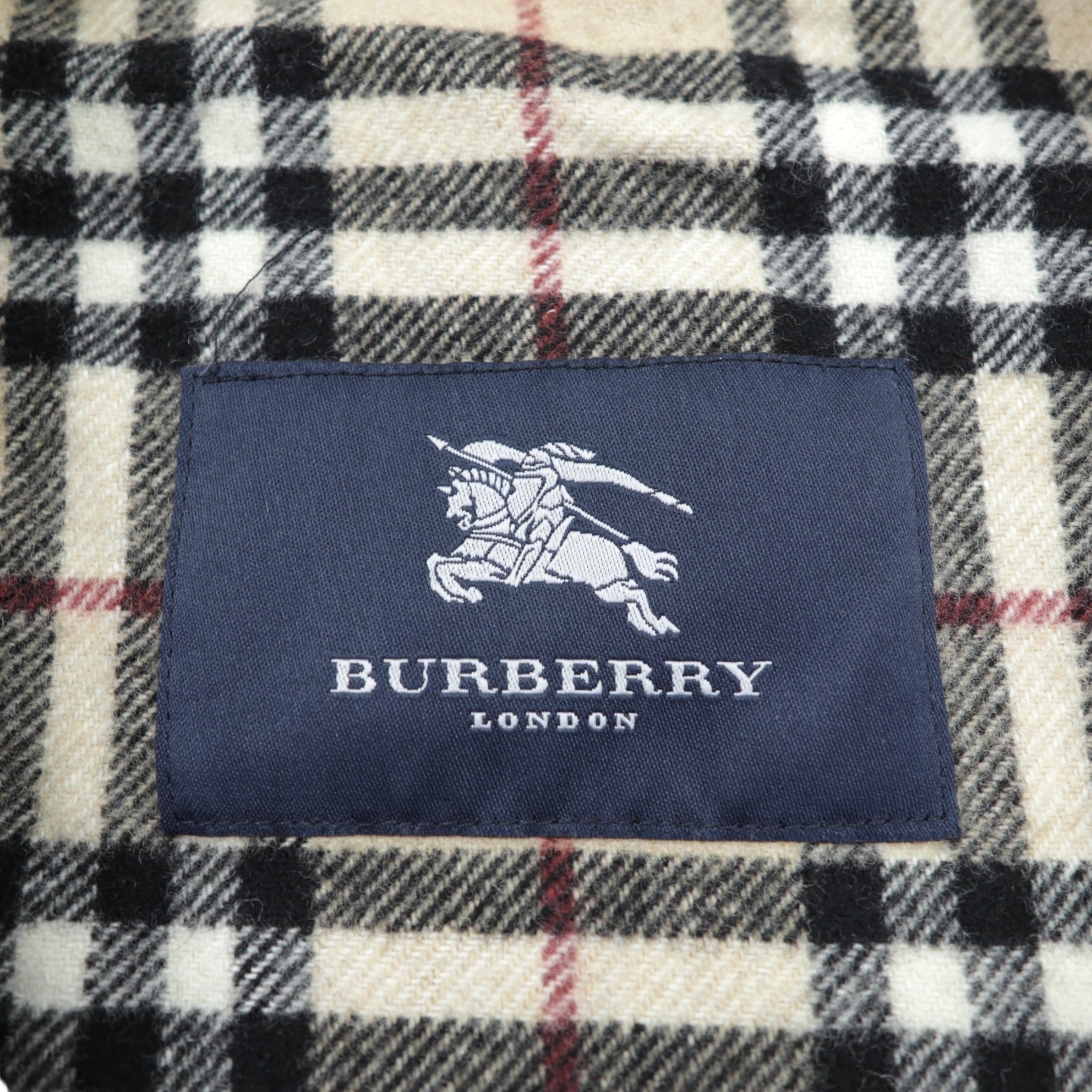 BURBERRY Button Zipper Fly A-Line Stand Collar Coat L Mustard Camel Nova Check Detachable Liner 6D6992