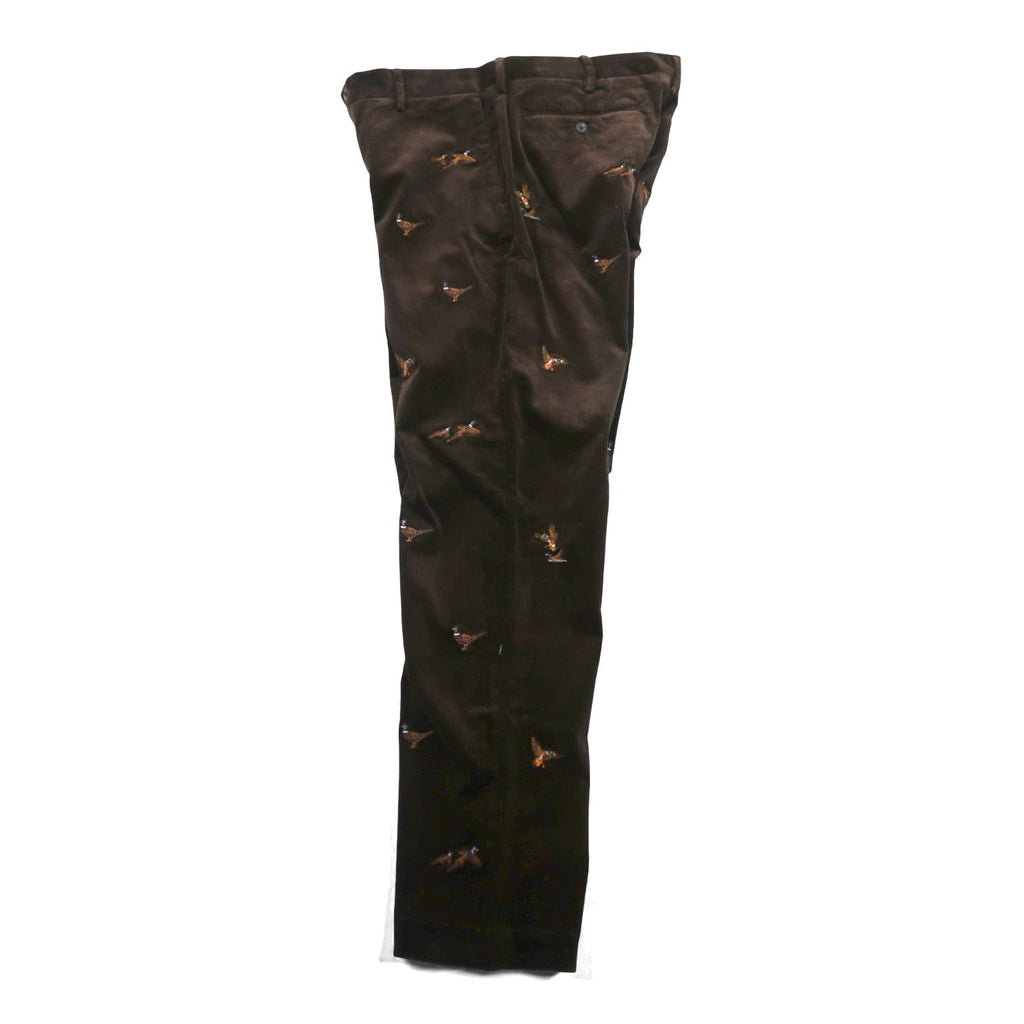 Polo Ralph Lauren Corduroy Chino Pants CLASSIC FIT Slacks L Brown Embroidered Animal All-Over Print Hunting