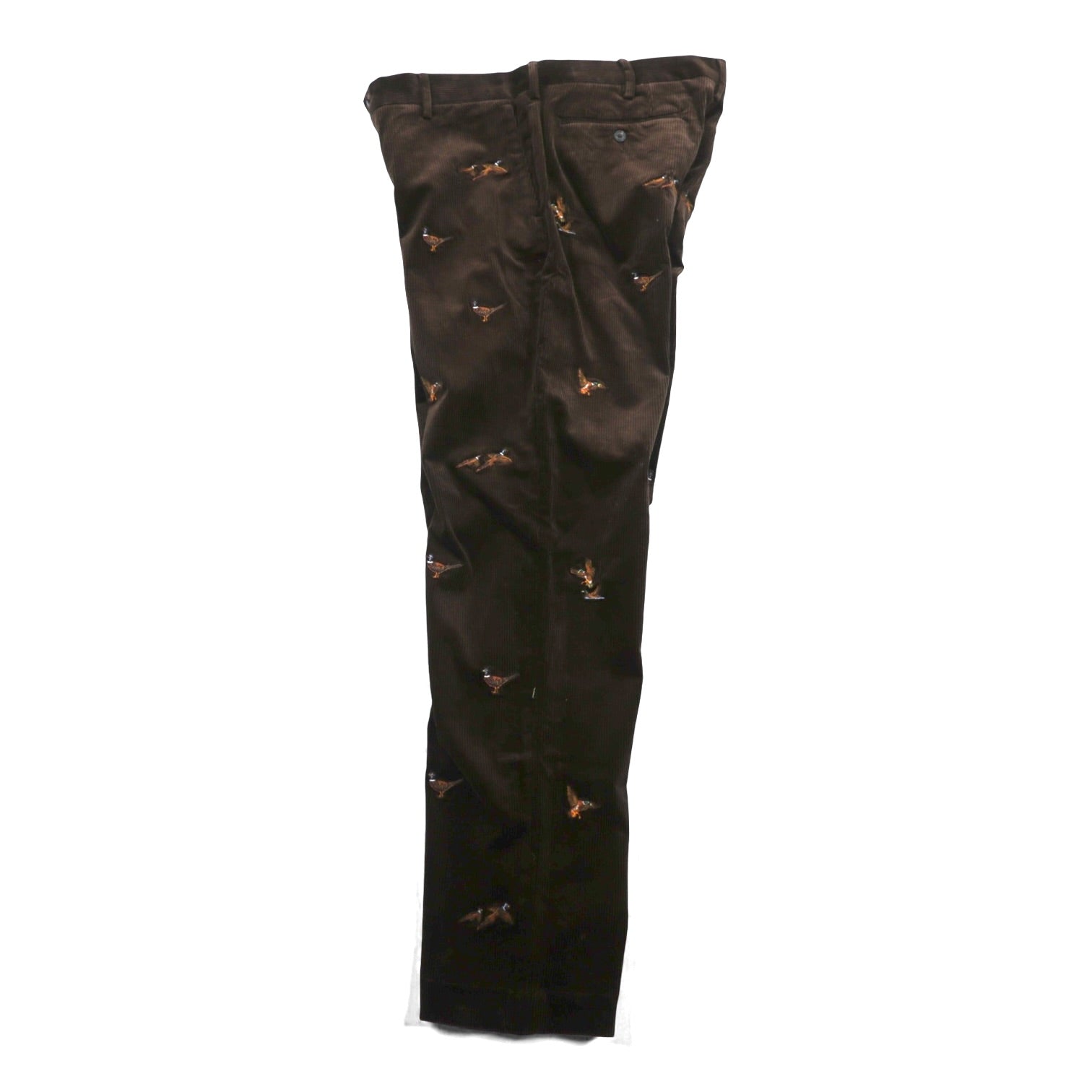 Polo Ralph Lauren Corduroy Chino Pants CLASSIC FIT Slacks L Brown Embroidered Animal All-Over Print Hunting