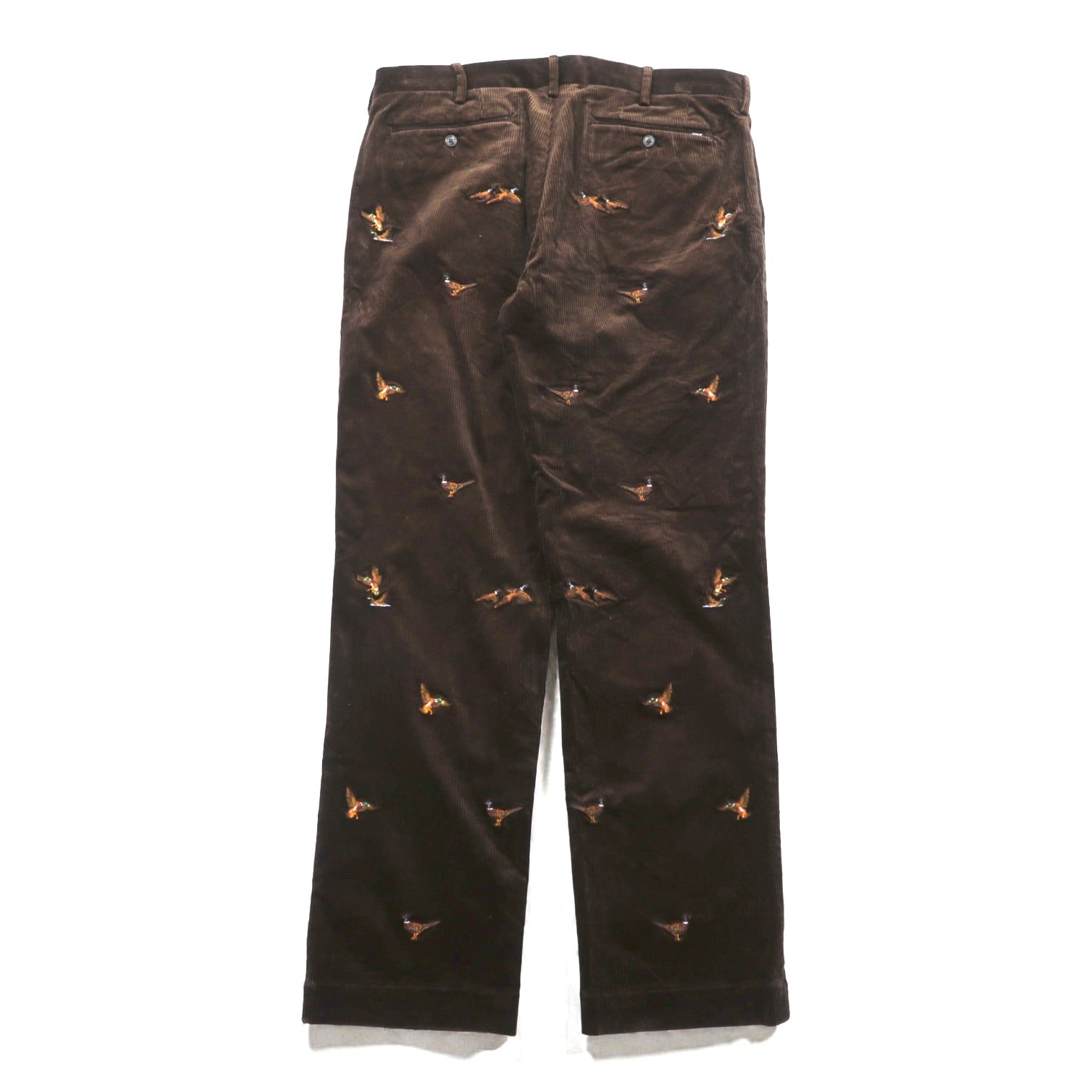 Polo Ralph Lauren Corduroy Chino Pants CLASSIC FIT Slacks L Brown Embroidered Animal All-Over Print Hunting
