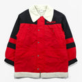 Adidas 80s Made in Japan Boa Lined Nylon Jacket Coat L Red Drawstring Descente
