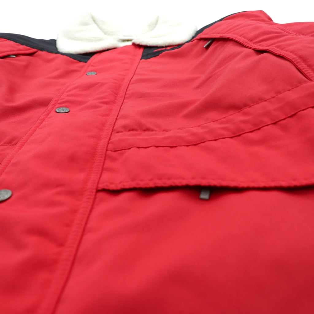 Adidas 80s Made in Japan Boa Lined Nylon Jacket Coat L Red Drawstring Descente