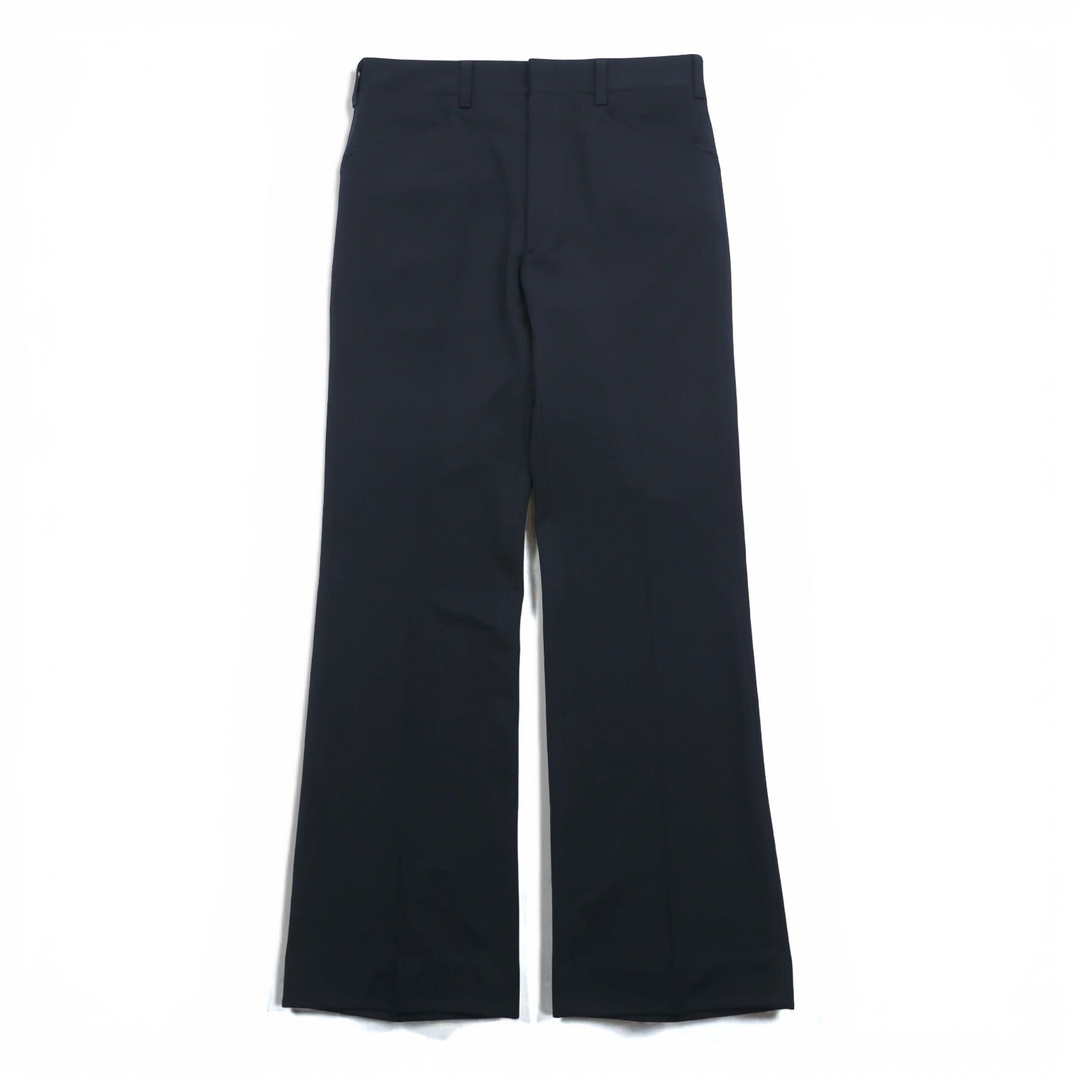 HAGGAR 70s Made in USA Vintage Flare Slacks Pants M Navy SCOVILL Zipper Deadstock Bootcut Sta-Prest Unused