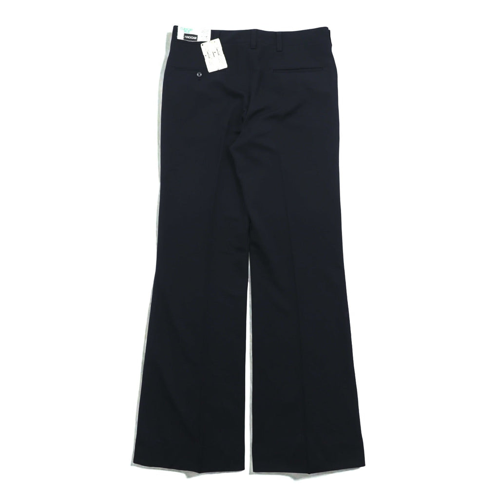 HAGGAR 70s Made in USA Vintage Flare Slacks Pants M Navy SCOVILL Zipper Deadstock Bootcut Sta-Prest Unused