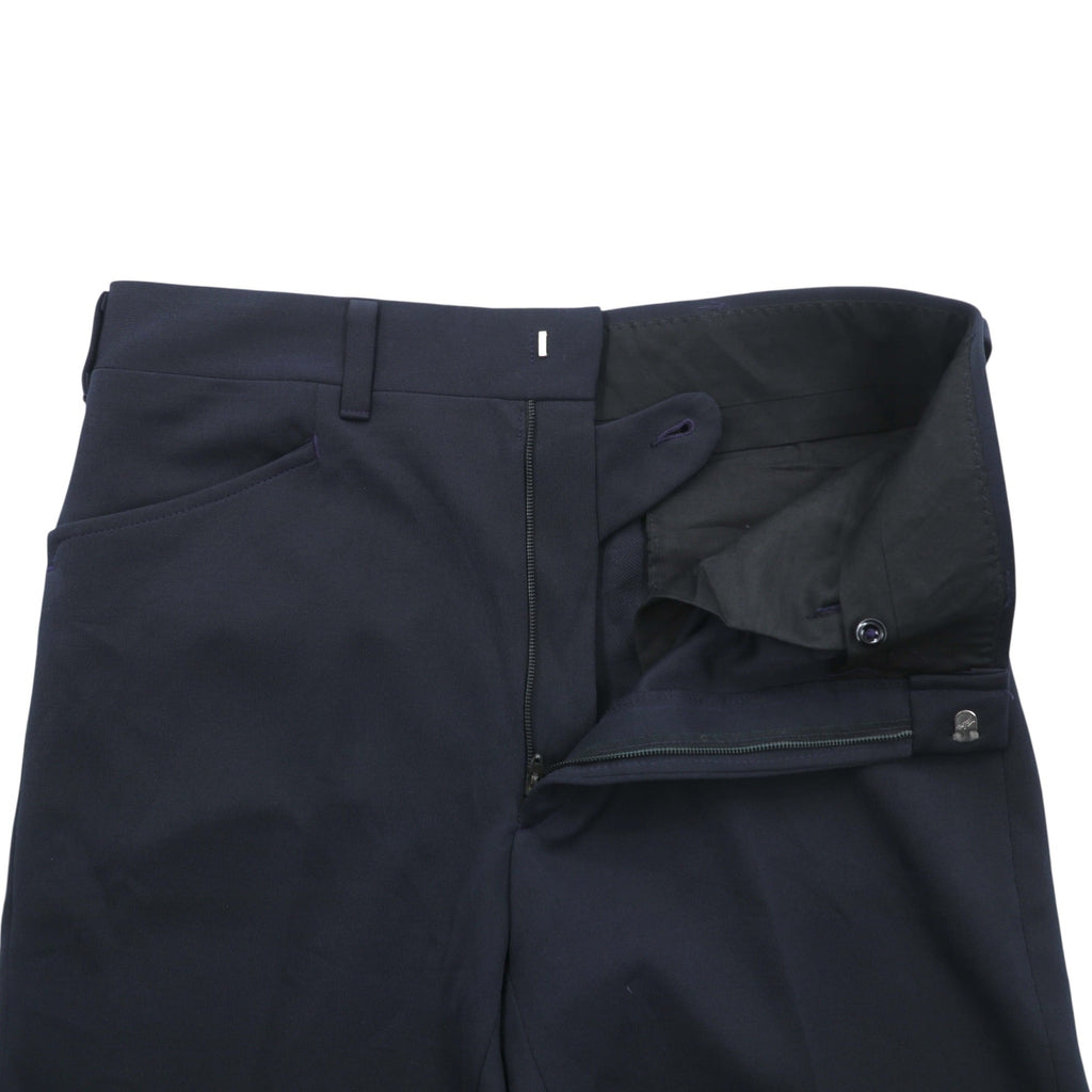 HAGGAR 70s Made in USA Vintage Flare Slacks Pants M Navy SCOVILL Zipper Deadstock Bootcut Sta-Prest Unused
