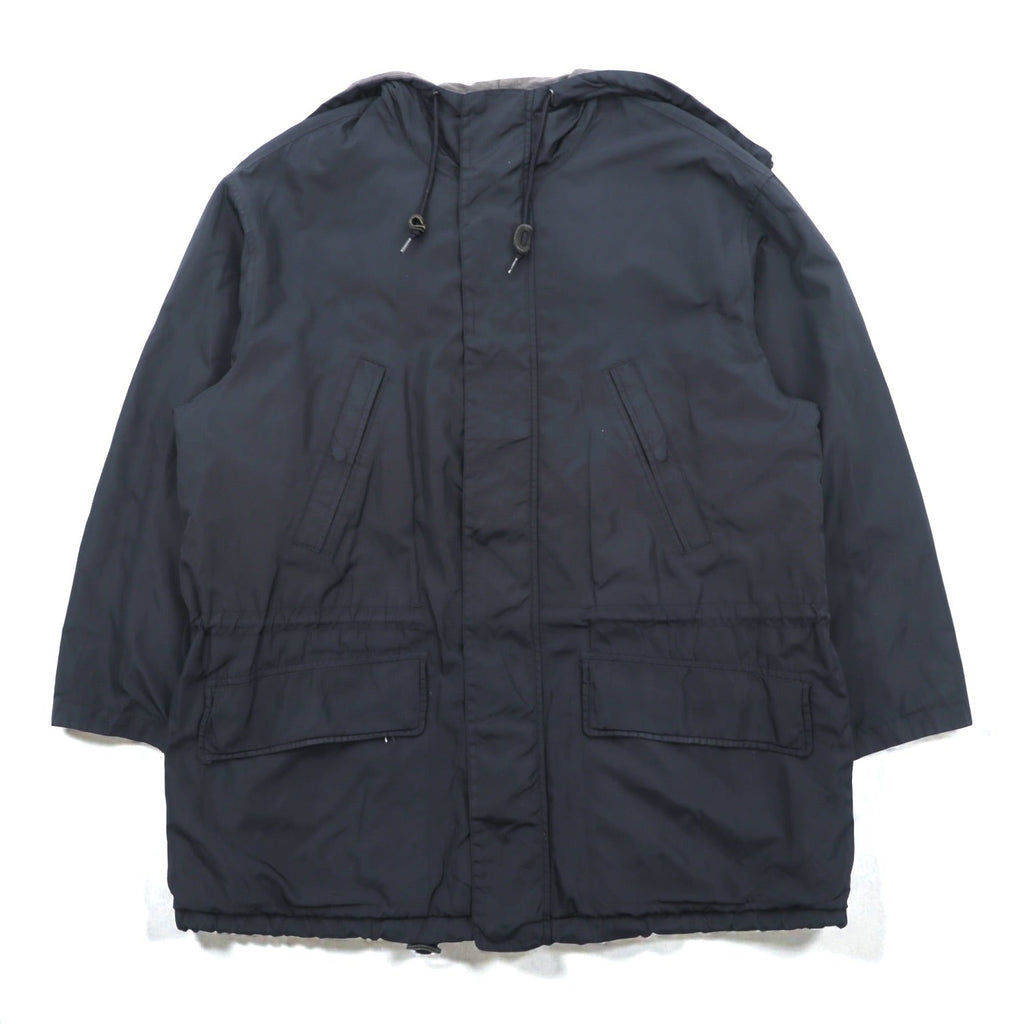 NAUTICA 90s N-3B Thermolite ACTIVE Padded Flight Jacket M Black Nylon Drawstring Rabbit Hood
