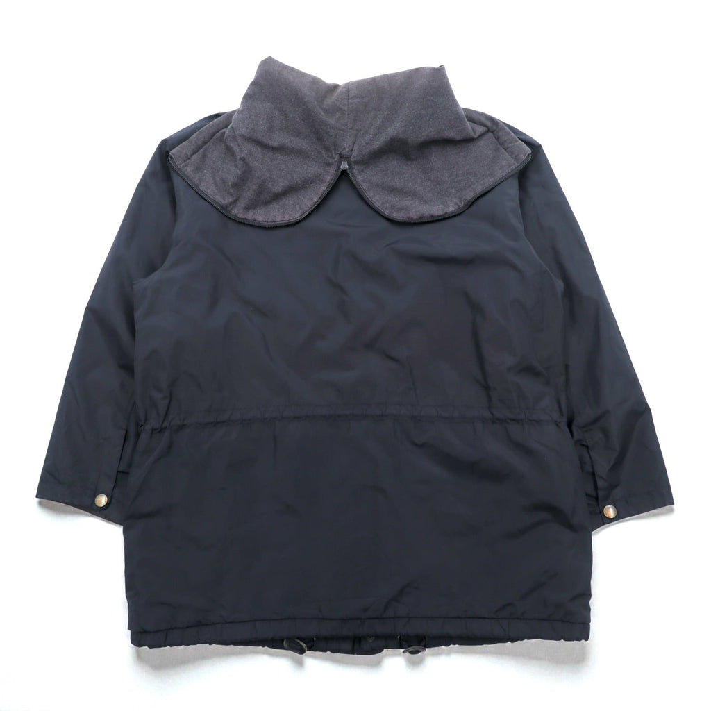 NAUTICA 90s N-3B Thermolite ACTIVE Padded Flight Jacket M Black Nylon Drawstring Rabbit Hood