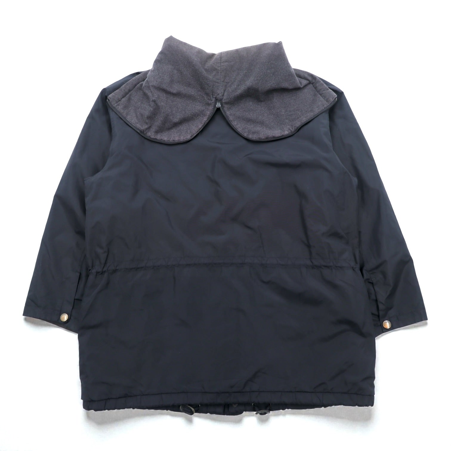 NAUTICA 90s N-3B Thermolite ACTIVE Padded Flight Jacket M Black Nylon Drawstring Rabbit Hood