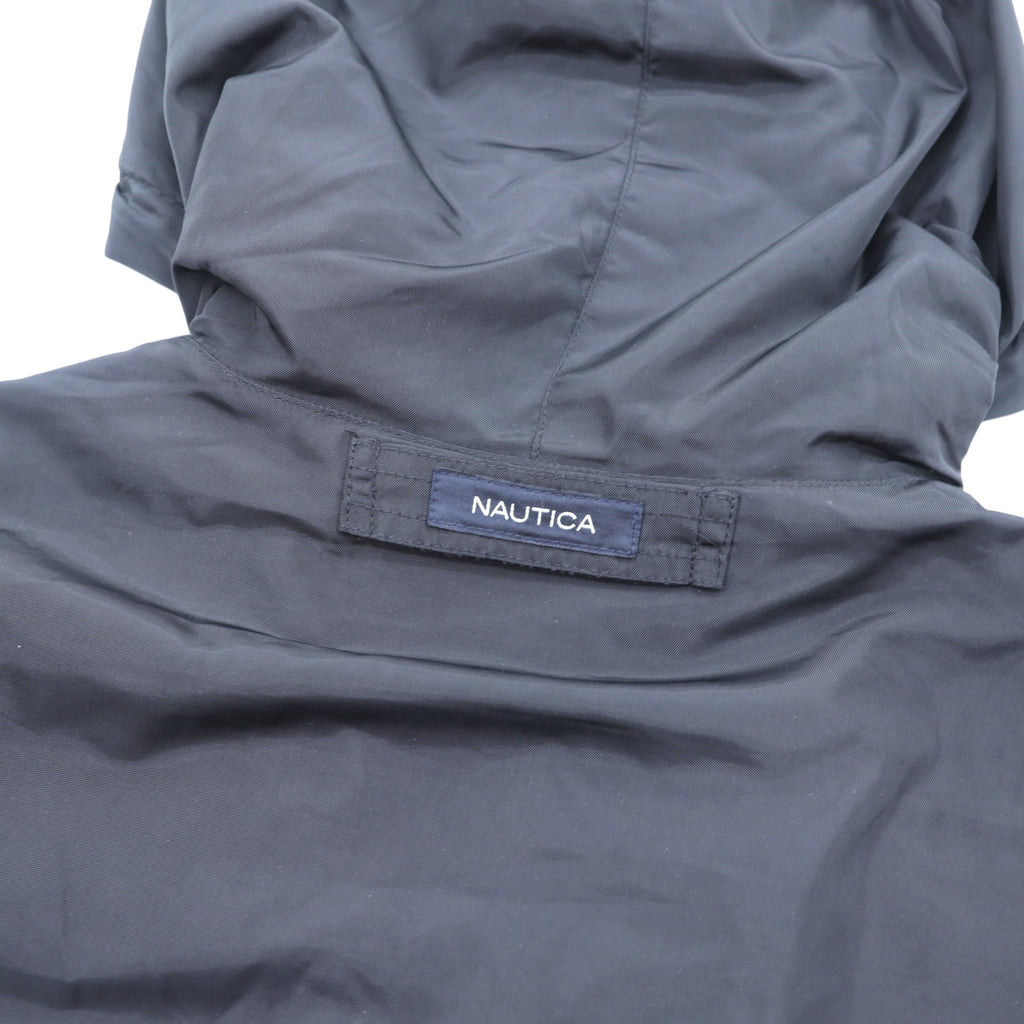 NAUTICA 90s N-3B Thermolite ACTIVE Padded Flight Jacket M Black Nylon Drawstring Rabbit Hood