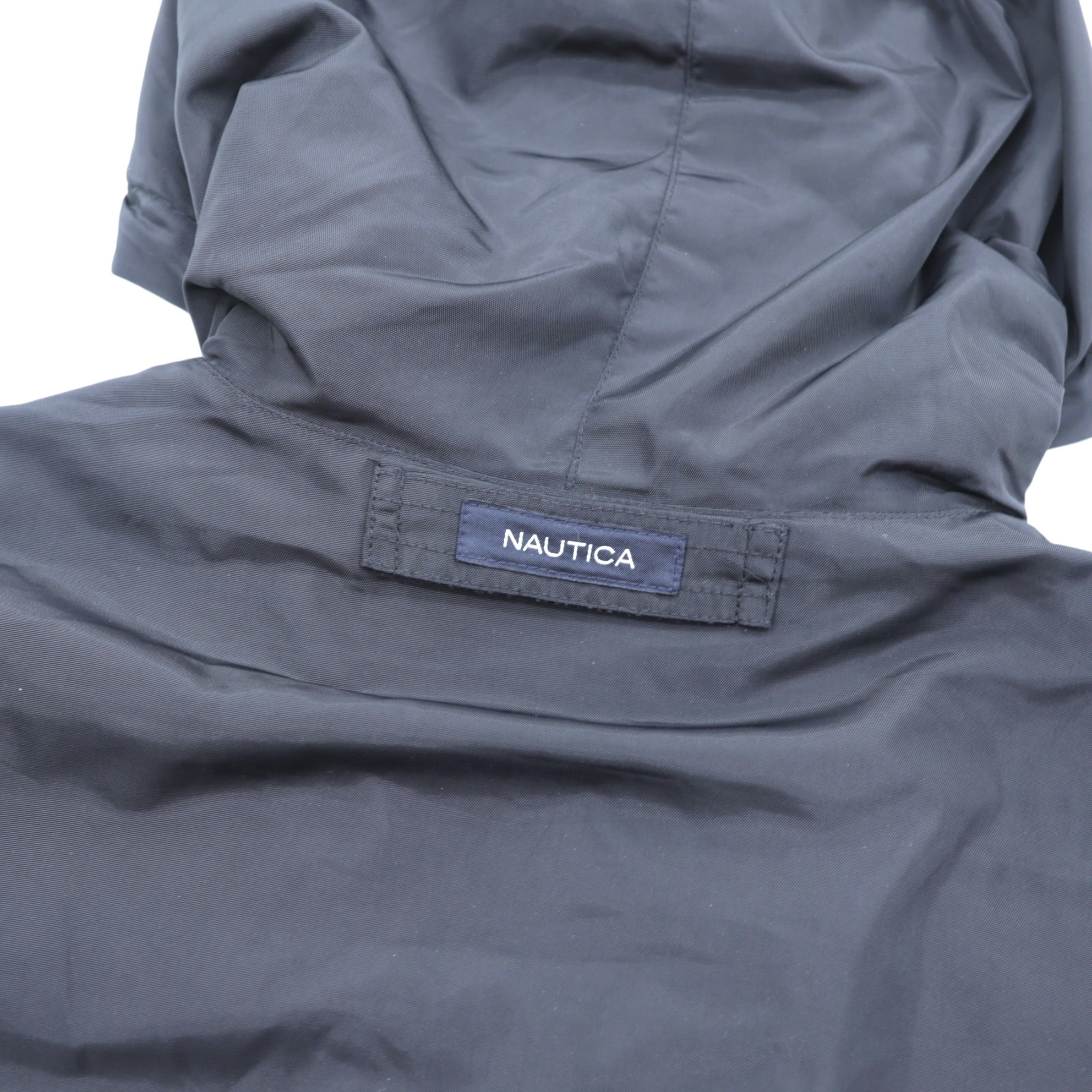 NAUTICA 90s N-3B Thermolite ACTIVE Padded Flight Jacket M Black Nylon Drawstring Rabbit Hood