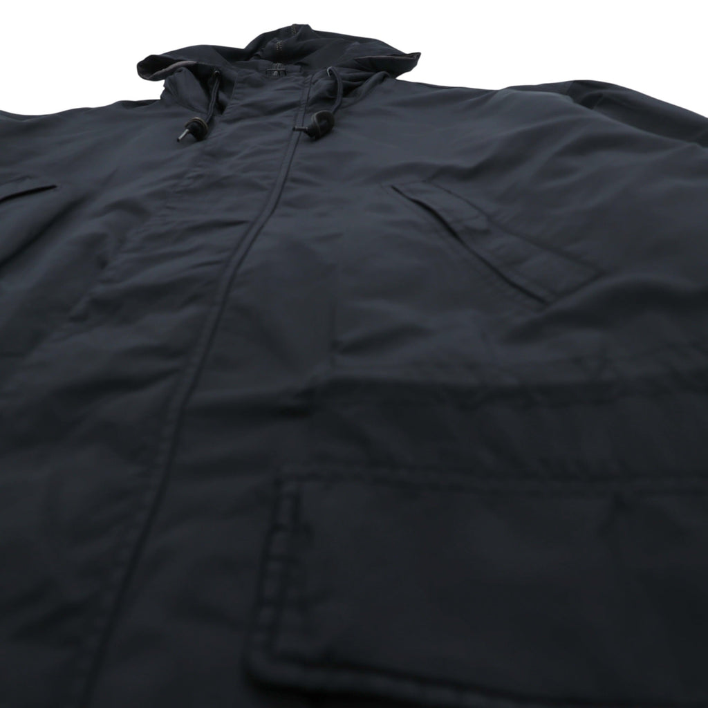 NAUTICA 90s N-3B Thermolite ACTIVE Padded Flight Jacket M Black Nylon Drawstring Rabbit Hood