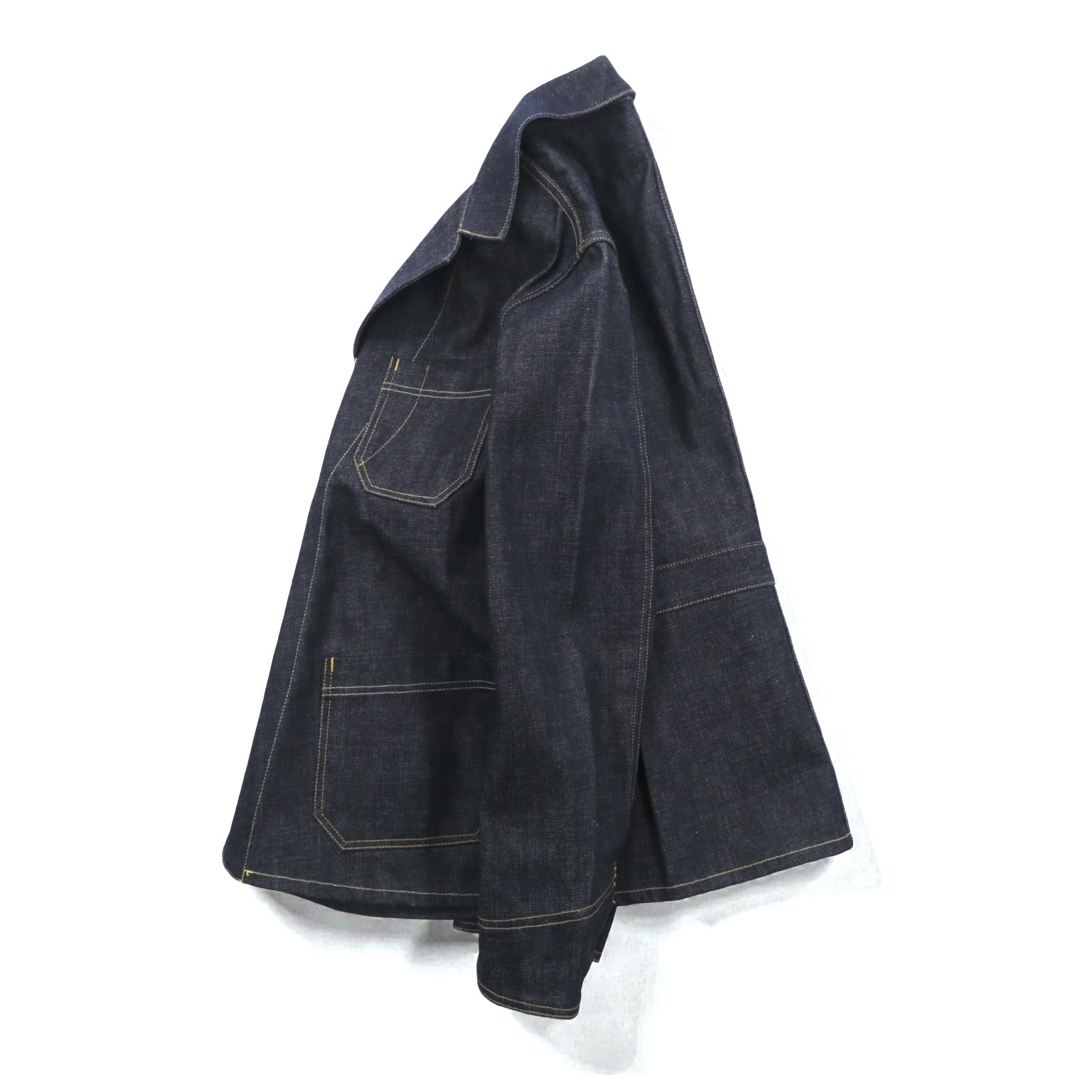 CALEE Made in Japan Rigid Denim Coverall Jacket L Indigo Dark Navy Tailored
