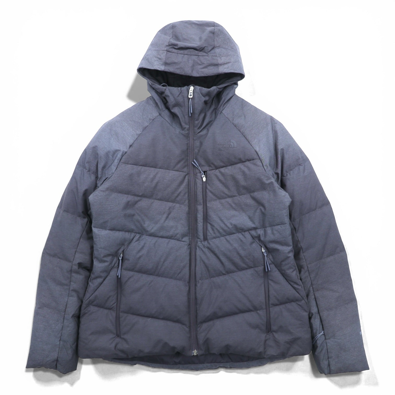 THE NORTH FACE 550 Fill Power Goose Down Jacket L Gray Waterproof DryVent Nylon Drawcord Heavenly Down Jacket NF0A3KQZ