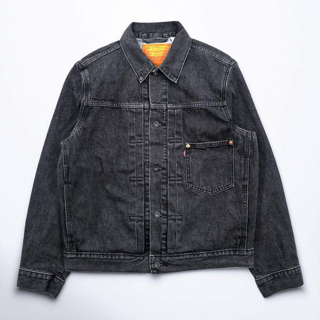 Levi's Big E WWII Model 1st Type Denim Trucker Jacket Gジャン S Black TYPE 1 Short Length Big Size Cinch Back Double Pleated PREMIUM A3174-0000