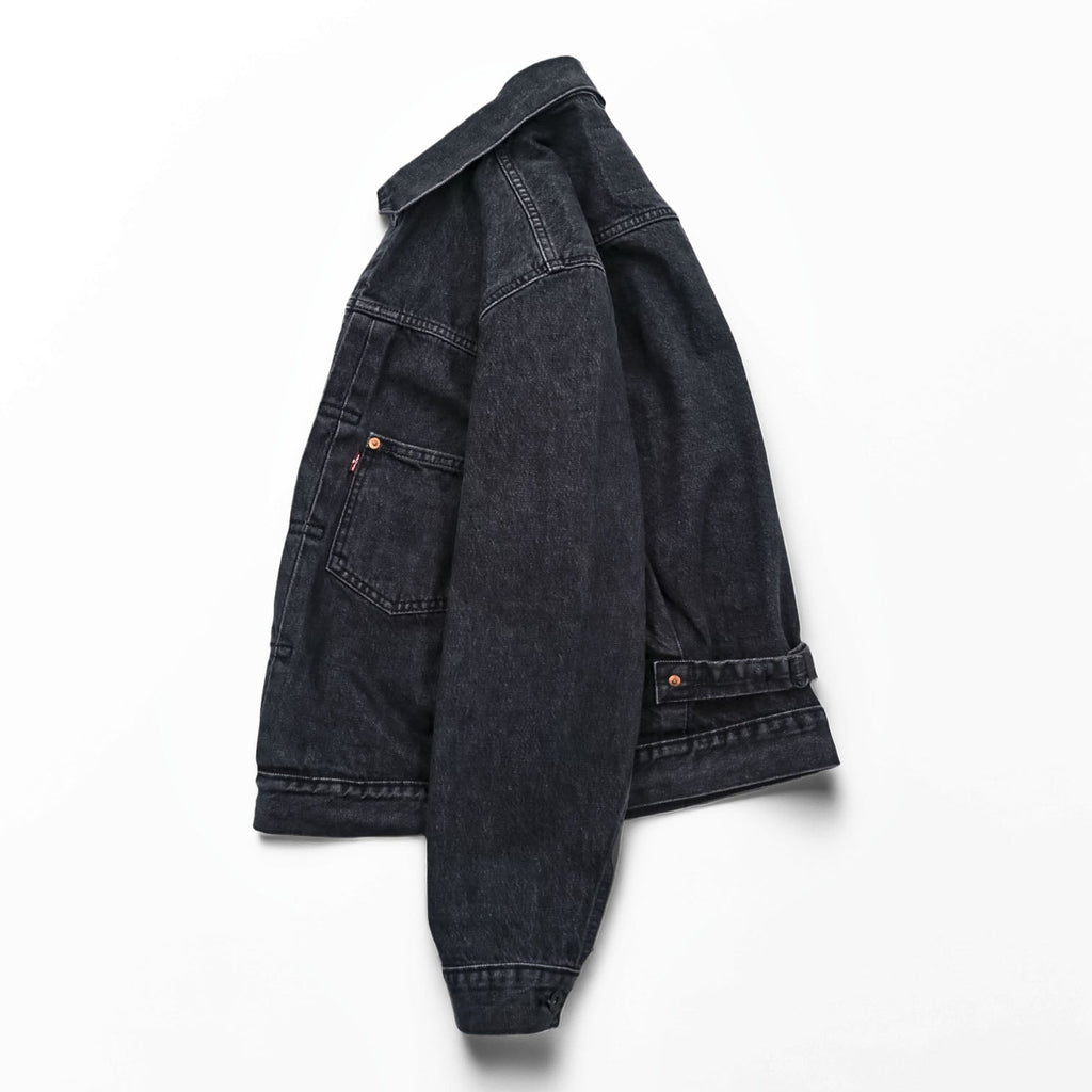 Levi's Big E WWII Model 1st Type Denim Trucker Jacket Gジャン S Black TYPE 1 Short Length Big Size Cinch Back Double Pleated PREMIUM A3174-0000