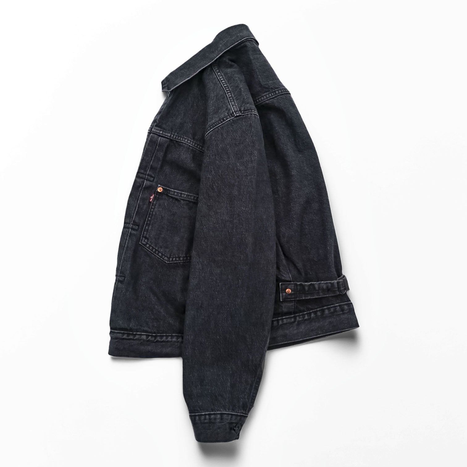 Levi's Big E WWII Model 1st Type Denim Trucker Jacket Gジャン S Black TYPE 1 Short Length Big Size Cinch Back Double Pleated PREMIUM A3174-0000