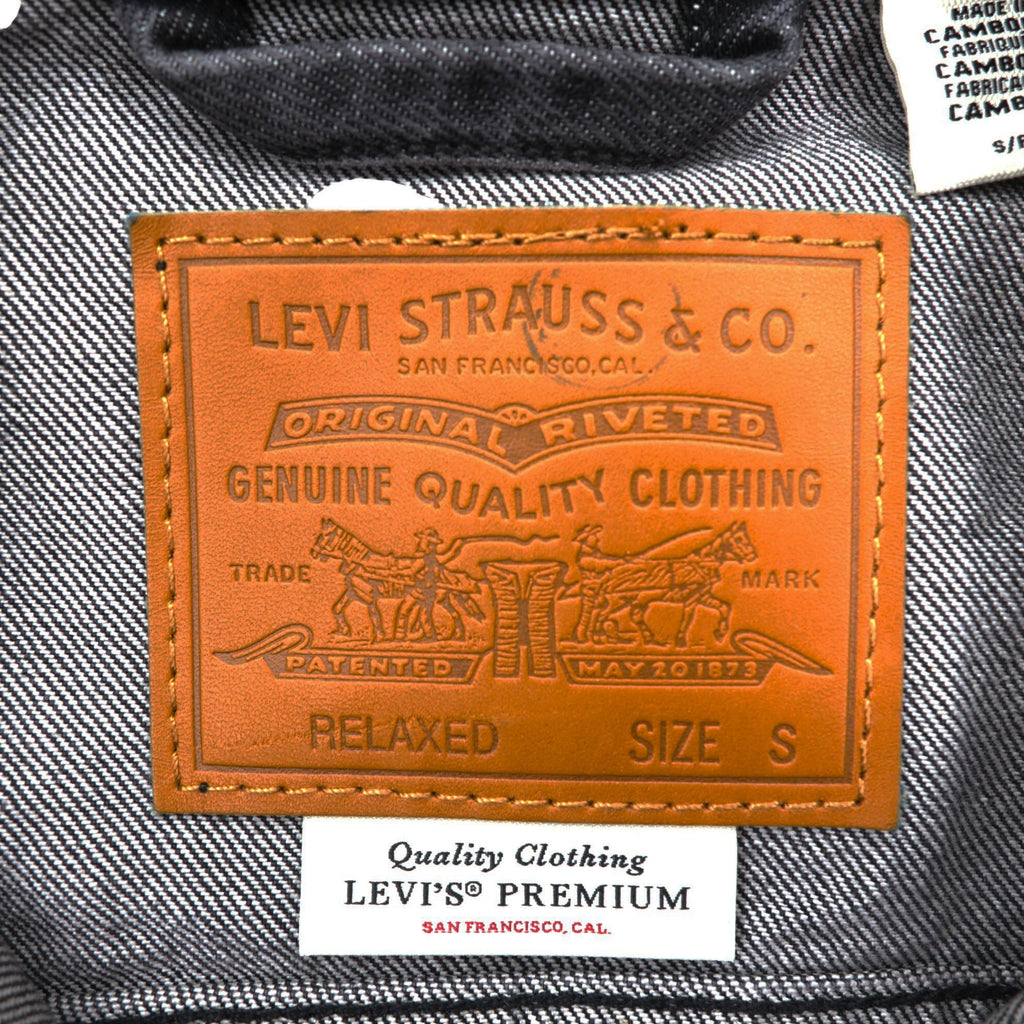 Levi's Big E WWII Model 1st Type Denim Trucker Jacket Gジャン S Black TYPE 1 Short Length Big Size Cinch Back Double Pleated PREMIUM A3174-0000
