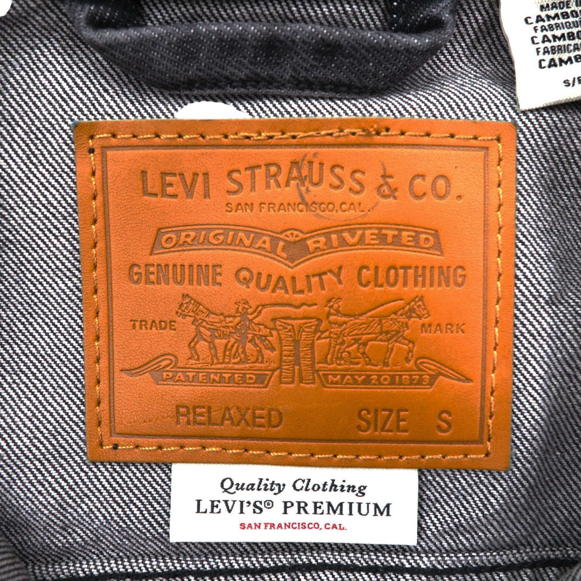 Levi's Big E WWII Model 1st Type Denim Trucker Jacket Gジャン S Black TYPE 1 Short Length Big Size Cinch Back Double Pleated PREMIUM A3174-0000