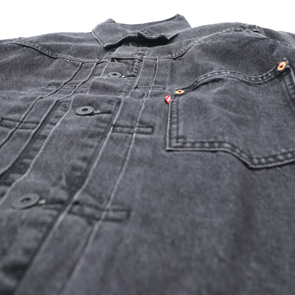 Levi's PREMIUM 1st タイプ 大戦モデル ビッグE デニム トラッカージャケット Gジャン S ブラック TYPE1 短丈 ビッグサイズ シンチバック ダブルプリーツ A3174-0000