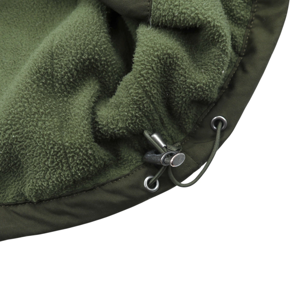Polo Ralph Lauren 90s Stowaway Hood Harrington Jacket M Khaki Drawstring Padded Fleece Lined Small Pony Embroidery
